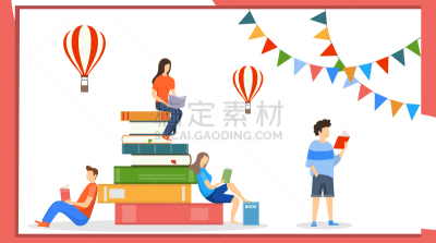 图书馆,矢量,人群,绘画插图,书,传统节日,电子邮件,事件,背景分离,小的