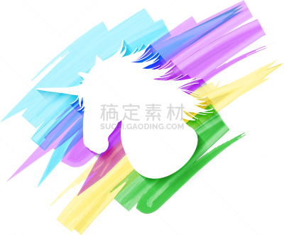 独角兽,神话,飘然,小马,自然美,动物,童话故事,剪影,布置,复古