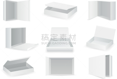 盒子,纸板,开着的,白皮书,白色,纸盒,模板,三维图形,商品,写实