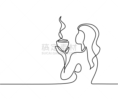 女人,茶杯,成年的,女孩,黑色,概念,自然美,连续性,创造力,高雅