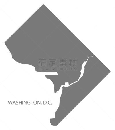 华盛顿特区,形状,银色,街道图,分离着色,现代,美国,剪影,设计