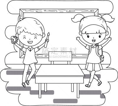男孩,女孩,儿童,制服,符号,文学,概念,设计,教育,沟通