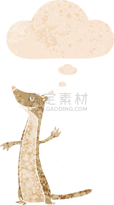 鼬,卡通,对话气泡框,可爱的,古老的,图像,艺术,性格,泡泡,绘制