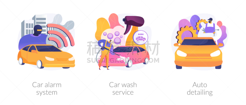 矢量,概念,抽象,绘画插图,自动的,噪声,安全,有序,汽车,加拿大