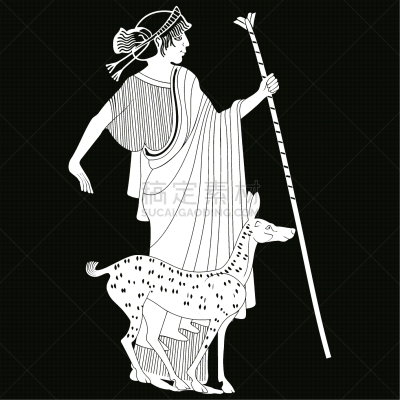 希腊,绘画插图,神,女神,雅典娜,女人,式样,神话,复古