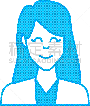 女人,卡通,可爱的,商务,人,概念,肖像,图像,微笑,违约