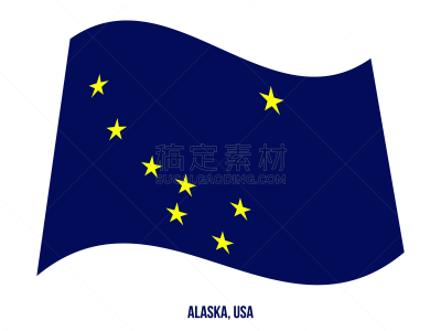 阿拉斯加,美国州旗,绘画插图,美国,矢量,白色背景,亚利桑那州州旗,阿拉巴马州旗,美国东部,田纳西州旗