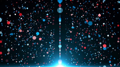 黑色空间中的数字背景-现代抽象，计算机生成背景，3D渲染
