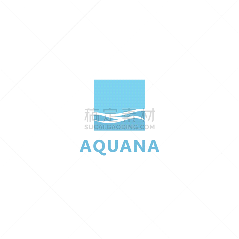 aqua square calm waters logo design