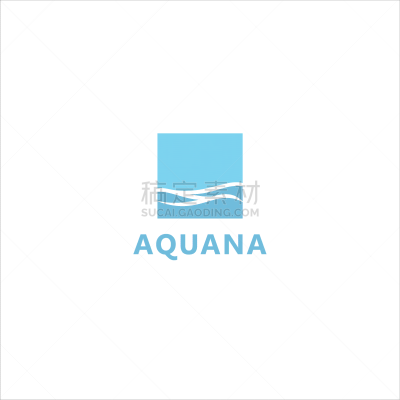 aqua square calm waters logo design