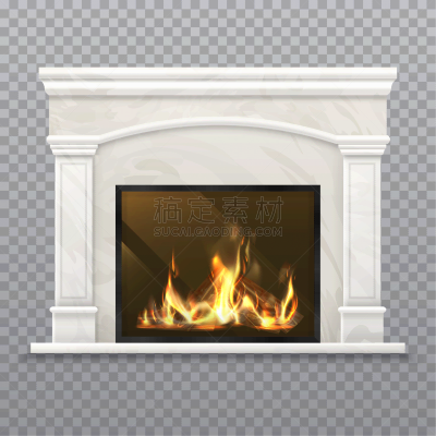 chimney or fireplace with burning wood