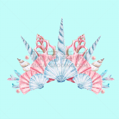 水彩画,珊瑚,王冠,鸡尾酒,华丽的,图像,海洋,装饰,复古,绘制