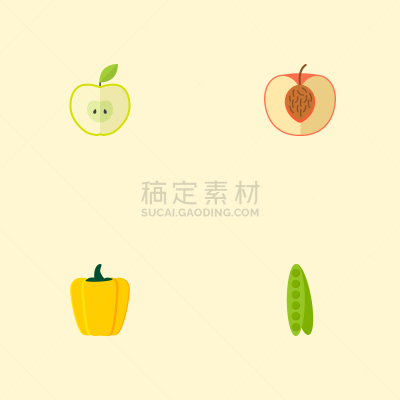 豌豆,甜点心,符号,扁平化设计,农业,蔬菜,清新,食品,维生素,烹调