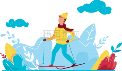 家庭,季节,冬天,矢量,滑雪雪橇,户外活动,绘画插图,动画片,旅途