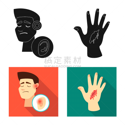 标志,分离着色,身体受伤,男人,意外事件,损坏的,设计,布置,收集