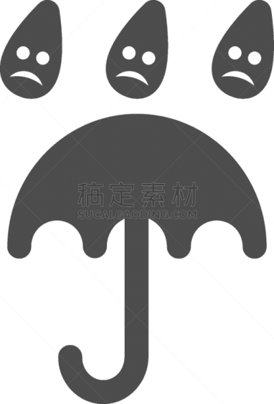 雨,沮丧,伞,图标,平坦的,天气,气象学,面部表情,怀旧,安慰
