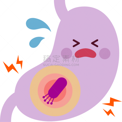 幽门螺旋杆菌,胃,性格,可爱的,健康保健,病原,胃癌,绘画插图,日本