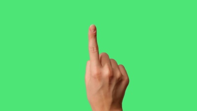 触摸屏手势在绿屏上显示平板电脑