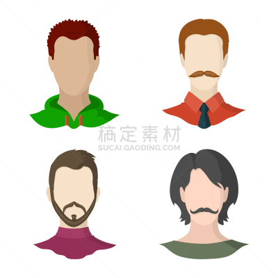 分离着色,标志,头像,人造模特,人造物,专业人员,肖像,头发,发型,布置