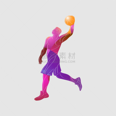 灌篮,彩色图片,篮球运动员,专业人员,运动,数码图形,拿着,艺术品,阴影,休闲