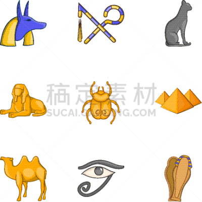 埃及,国际著名景点,分离着色,木乃伊化的,图像,猫,法老,布置,收集