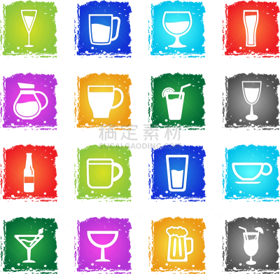 玻璃杯,杯,符号,白色,黑色,图像,矢量,分离着色,曼哈顿