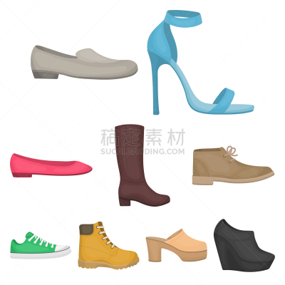 鞋子,巨大的,分离着色,图像,婴儿鞋,品牌名称,矢量,踝,蜘蛛网,收集