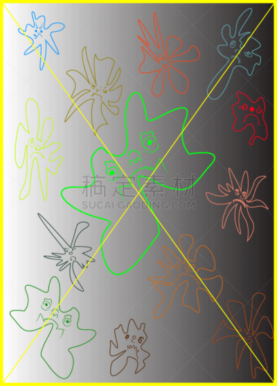细菌,式样,讽刺漫画,剂量,平视角,擤鼻子,丑陋,有疣的,癌症,图像