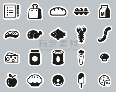 标签,计算机图标,购物清单,黑白图片,巨大的,意大利辣香肠,背景分离,铅笔,简单,细的