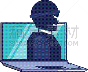 盗贼,男人,笔记本电脑,计算机,面具,技术,浣熊,模板