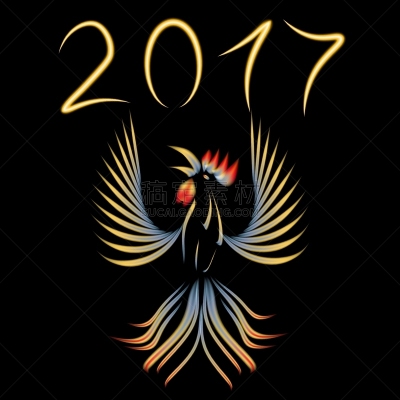 公鸡,黑色,抽象,分离着色,卷着的,黄金,幻想,图像,装饰物,闪亮