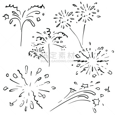 传统节日,绘画插图,乱画,焰火,周年纪念,请柬,事件,贺卡,新年前夕