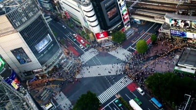涉谷横渡鸟瞰日本东京
