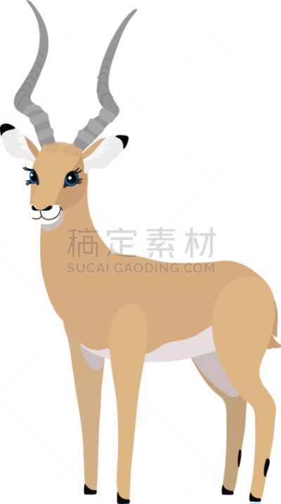 动物,剪贴画,卡通,平坦的,野生动物,哺乳纲,品牌名称,羚羊,吉祥物,绘制