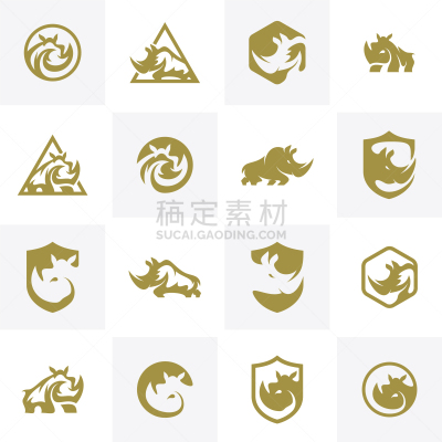 模板,品牌名称,概念,犀牛,可爱的,野生动物,哺乳纲,现代,动物,布置
