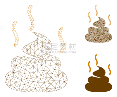 三角形,铁丝网,臭,粪,不卫生的,图像,堆,矢量,接线框