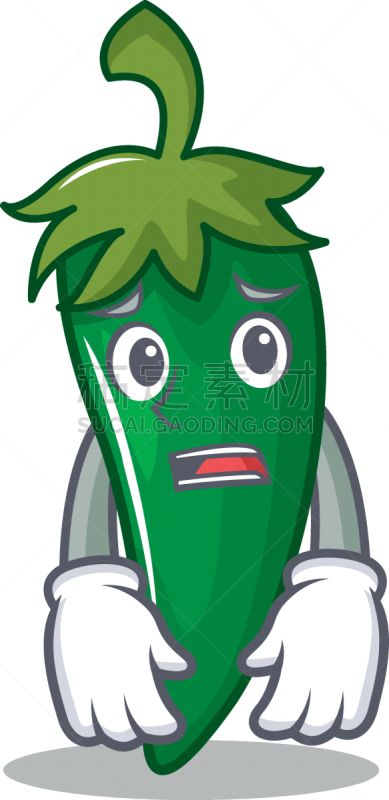 性格,绿色,辣椒,大汗淋漓,卡通,有机食品,自然,热,清新,震惊