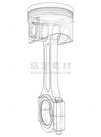 机器活塞,草图,三维图形,部分,汽车,工程师,无形的,技术,建筑业,设备用品