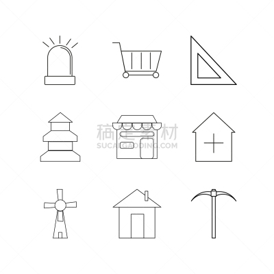 直的,工业,建筑业,建筑体,图标,手摇车,房屋,三角板,图像,商店
