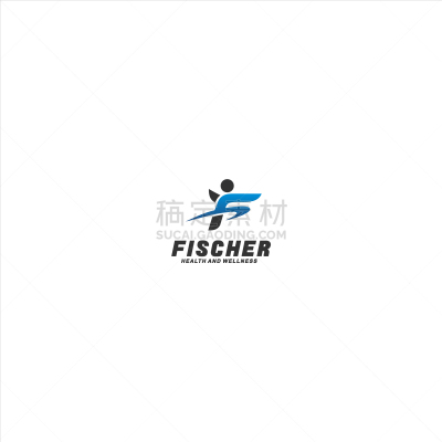 f letter human logo template design