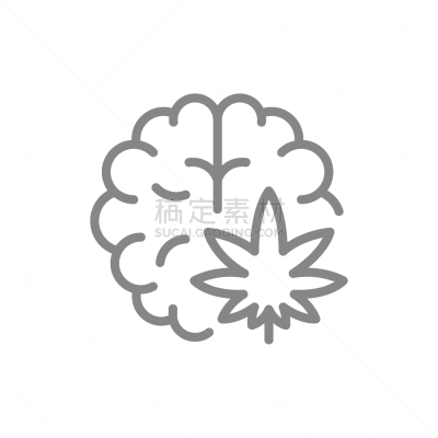 健康保健,叶子,线图标,脑部,环境,草,思考