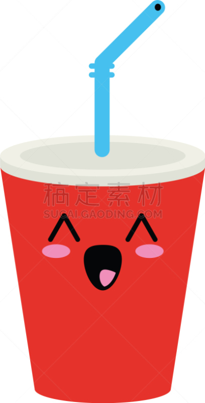 杯,可爱,卡通,碳酸饮料,分离着色,可爱的,清新,图像,收集,爱