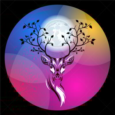 鹿,动物头,仙女,森林,创造力,衬衫,概念,幻想,点状