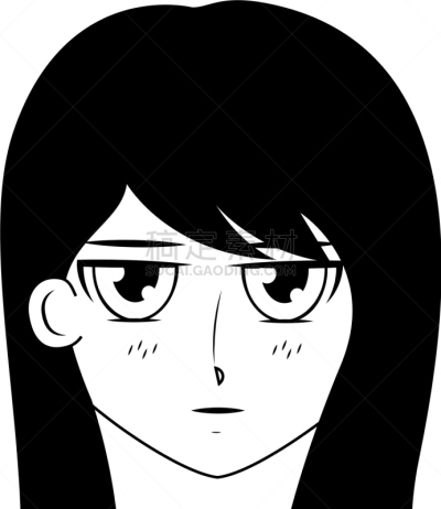 日本漫画风格,女孩,分离着色,可爱的,肖像,图像,可爱,自然美,性格,面部表情