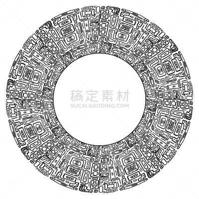 圆形,乱画,黑白图片,边框,迷宫游戏,华丽的,传统,几何形状,墨西哥