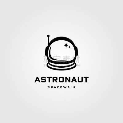 astronaut helmet space walk travel vintage logo