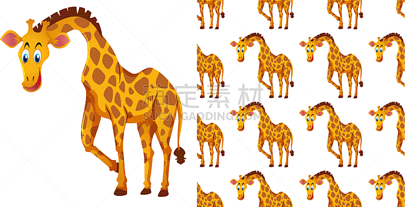 seamless background design with cute giraffes