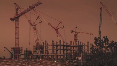 城市建筑工地，日夜延时摄影