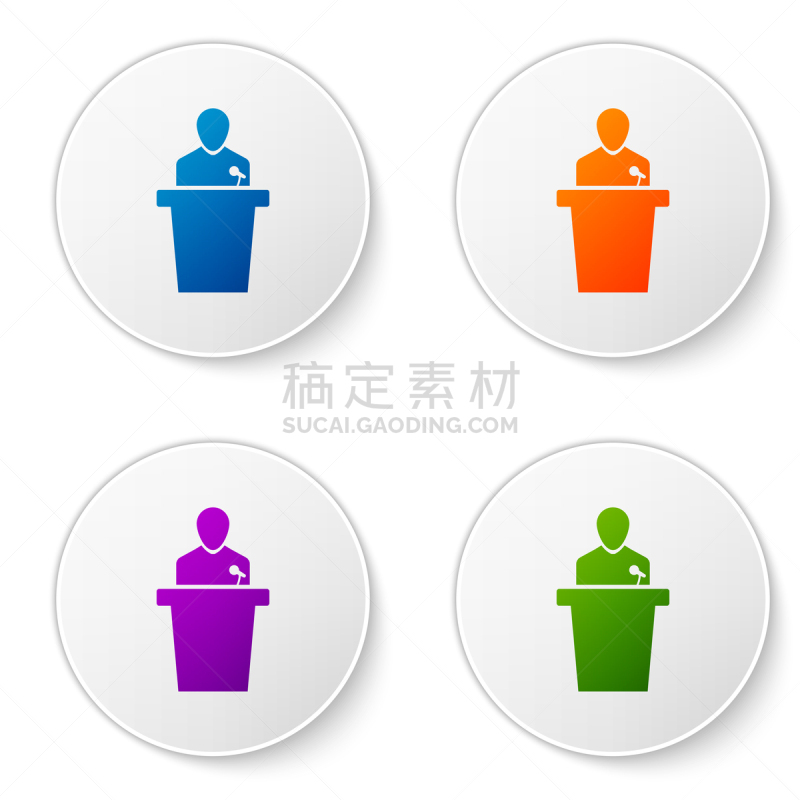 分离着色,彩色图片,演说家,计算机图标,白色背景,商务,发言人,经理,沟通,讨论