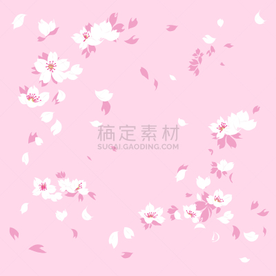 樱花,矢量,樱之花,动物手,四方连续纹样,风,边框,模板,春天,3到4个月